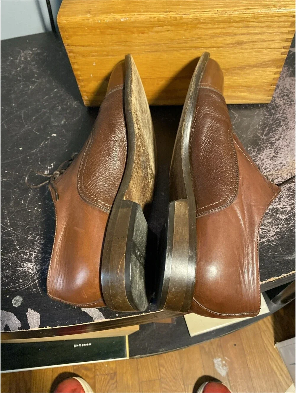 Florsheim Imperial Mens Oxfords 90063 9.5 D Leather Made In Italy